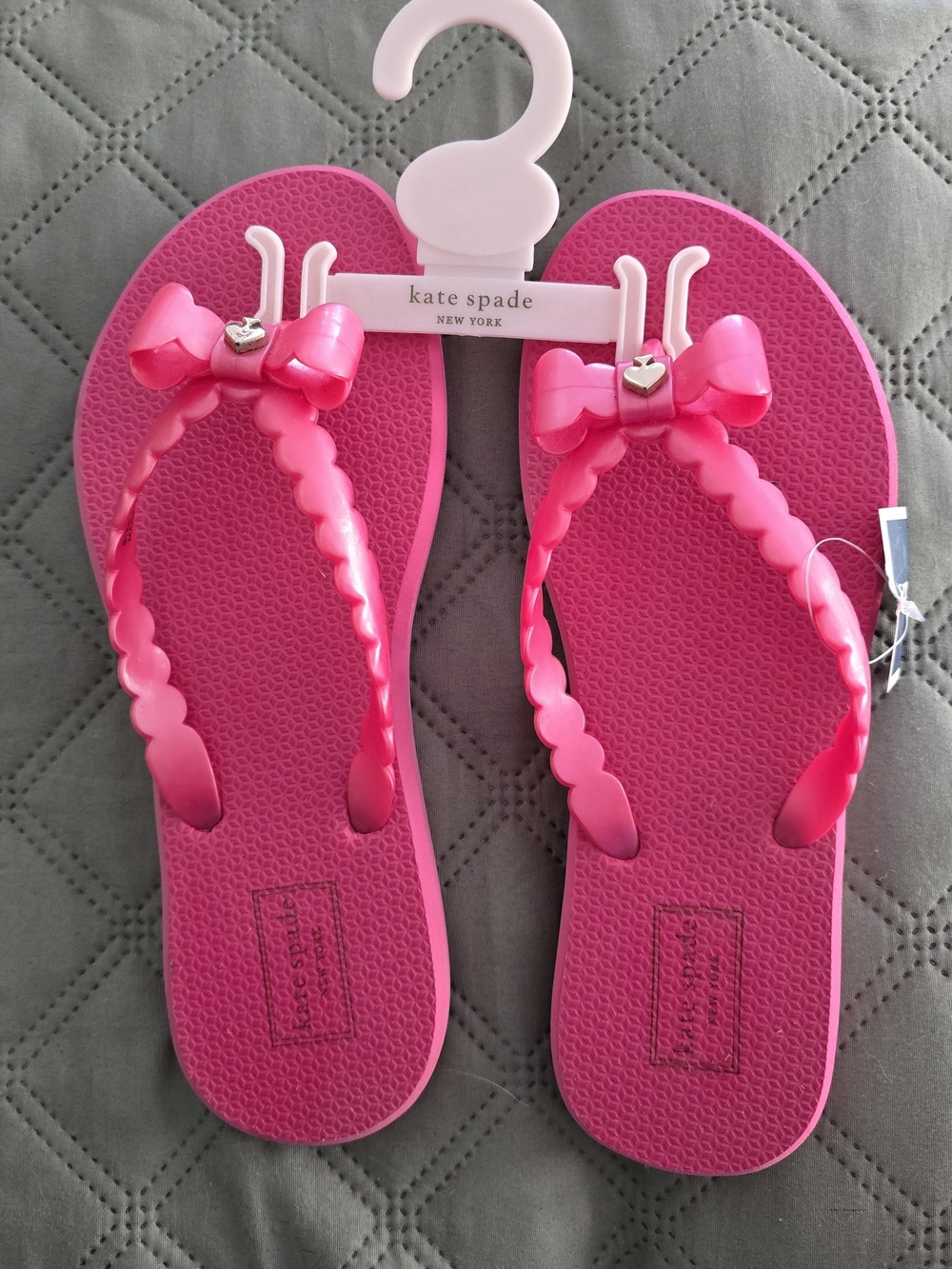 Kate Spade Hot Pink Bow Flip Flops